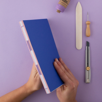 DIY kit Bookbinding Royal blue + powder rose | GARN&MEHR