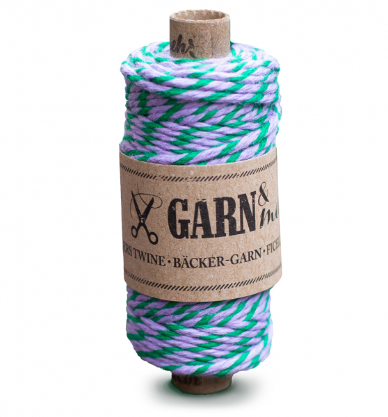 bakers twine signalgreen-lilax  (2mm)