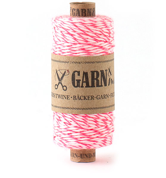 bakers twine neonpink-white (1mm)