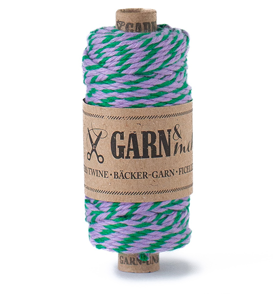 bakers twine signalgreen-lilac  (2mm)